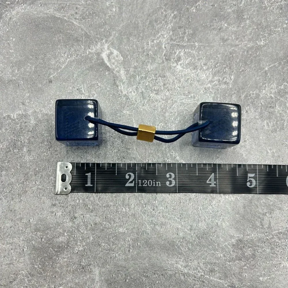Louis Vuitton Monogram Blue Hair Cubes Rhinestone Pony Tail Hair Tie Accessory